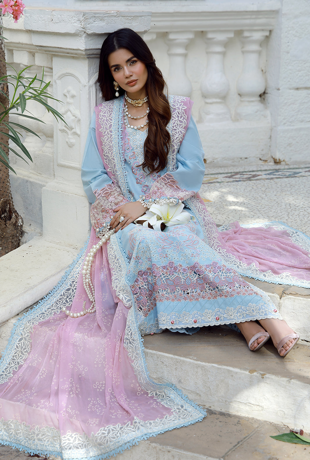 AJR Couture | Signature Lawn 26 | Evren - Luxury Dress - available at Maria Faisal in UK and USA.