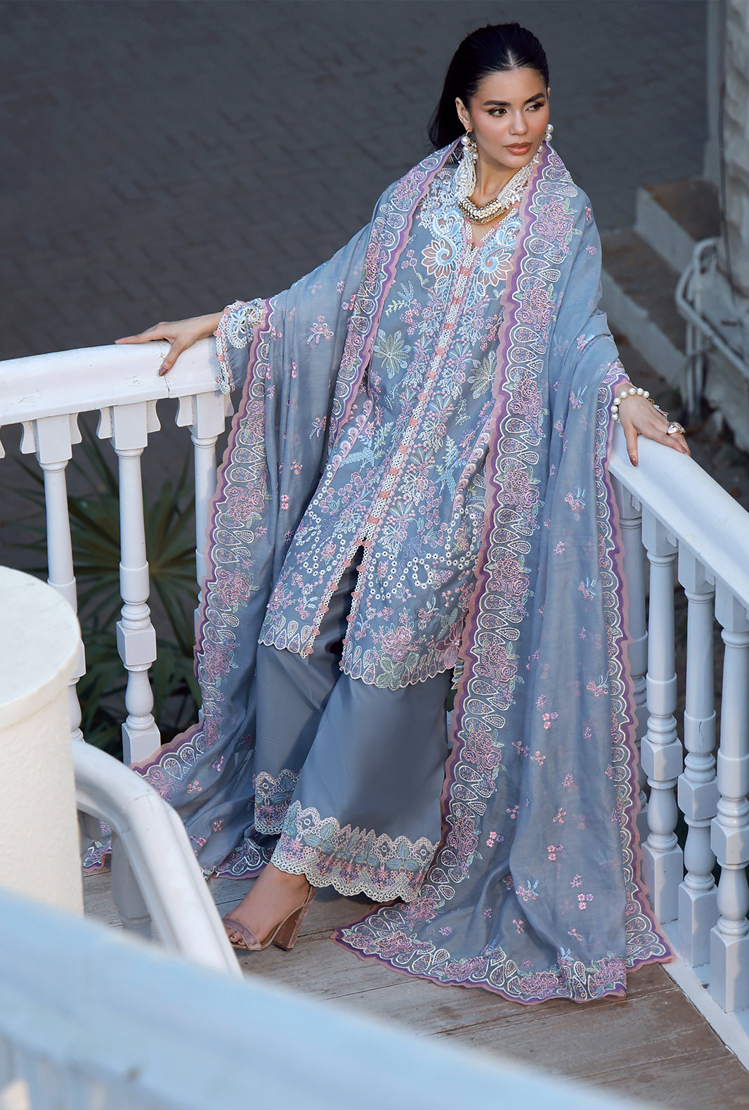 AJR Couture | Signature Lawn 26 | Aven - Luxury Dress - available at Maria Faisal in UK and USA.
