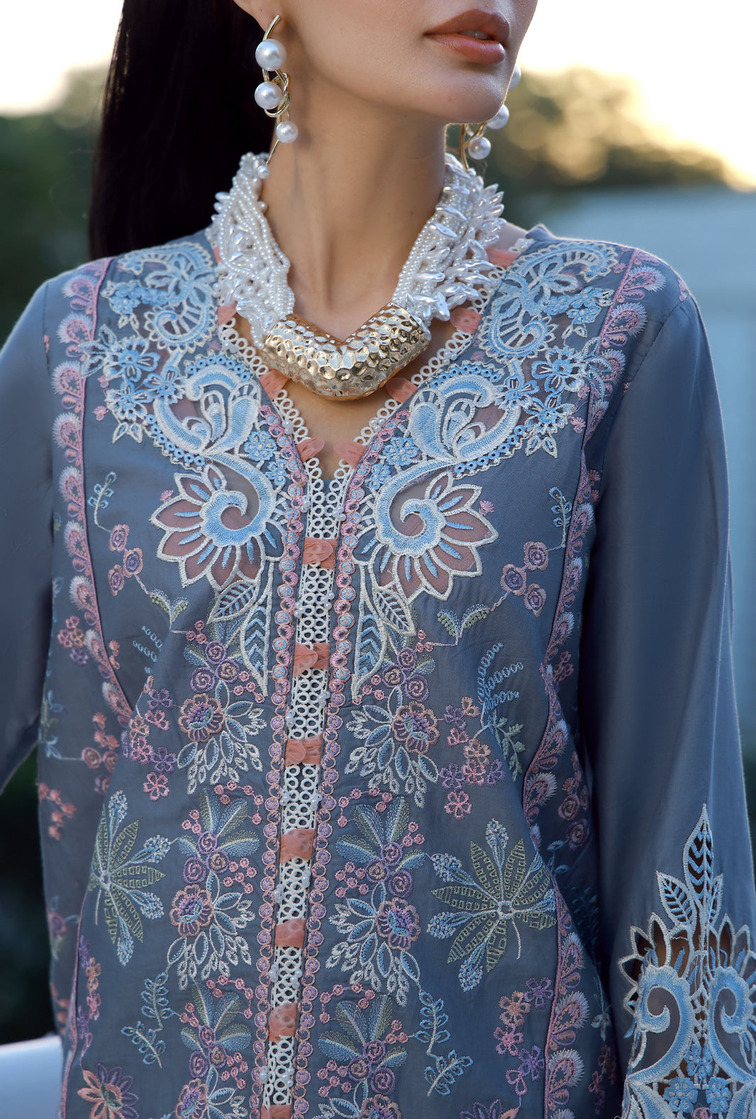 AJR Couture | Signature Lawn 26 | Aven - Luxury Dress - available at Maria Faisal in UK and USA.