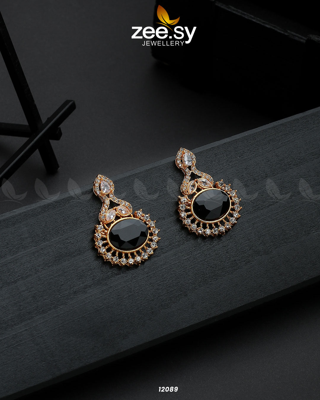 Golden Aaina-E-Dil - Earrings 
