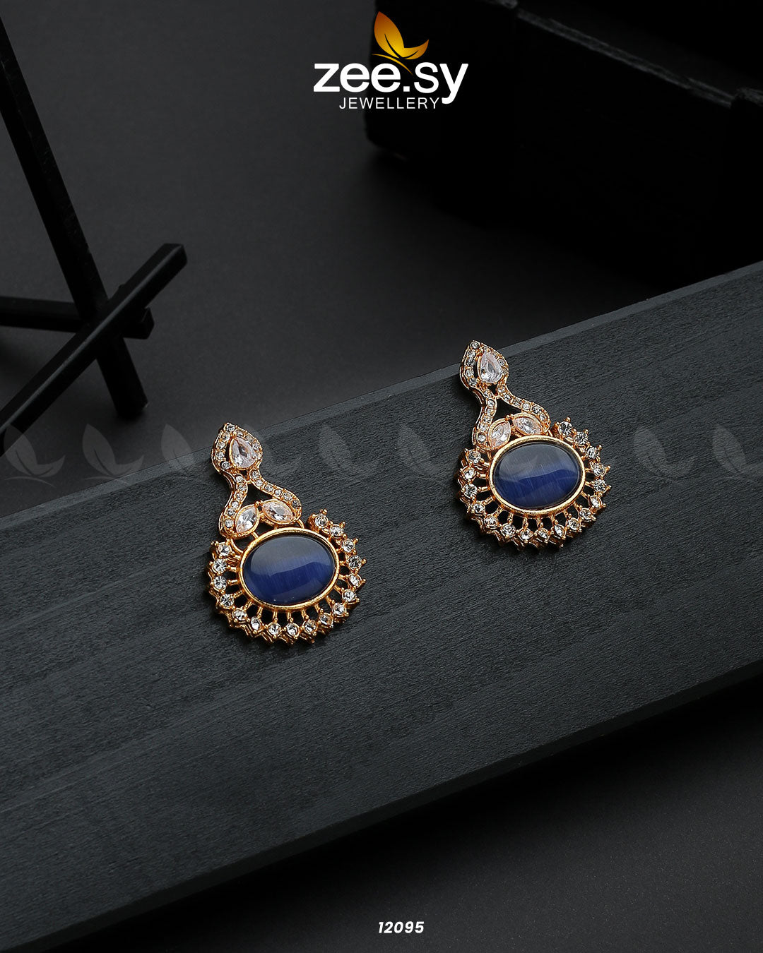 Golden Aaina-E-Dil - Earrings 