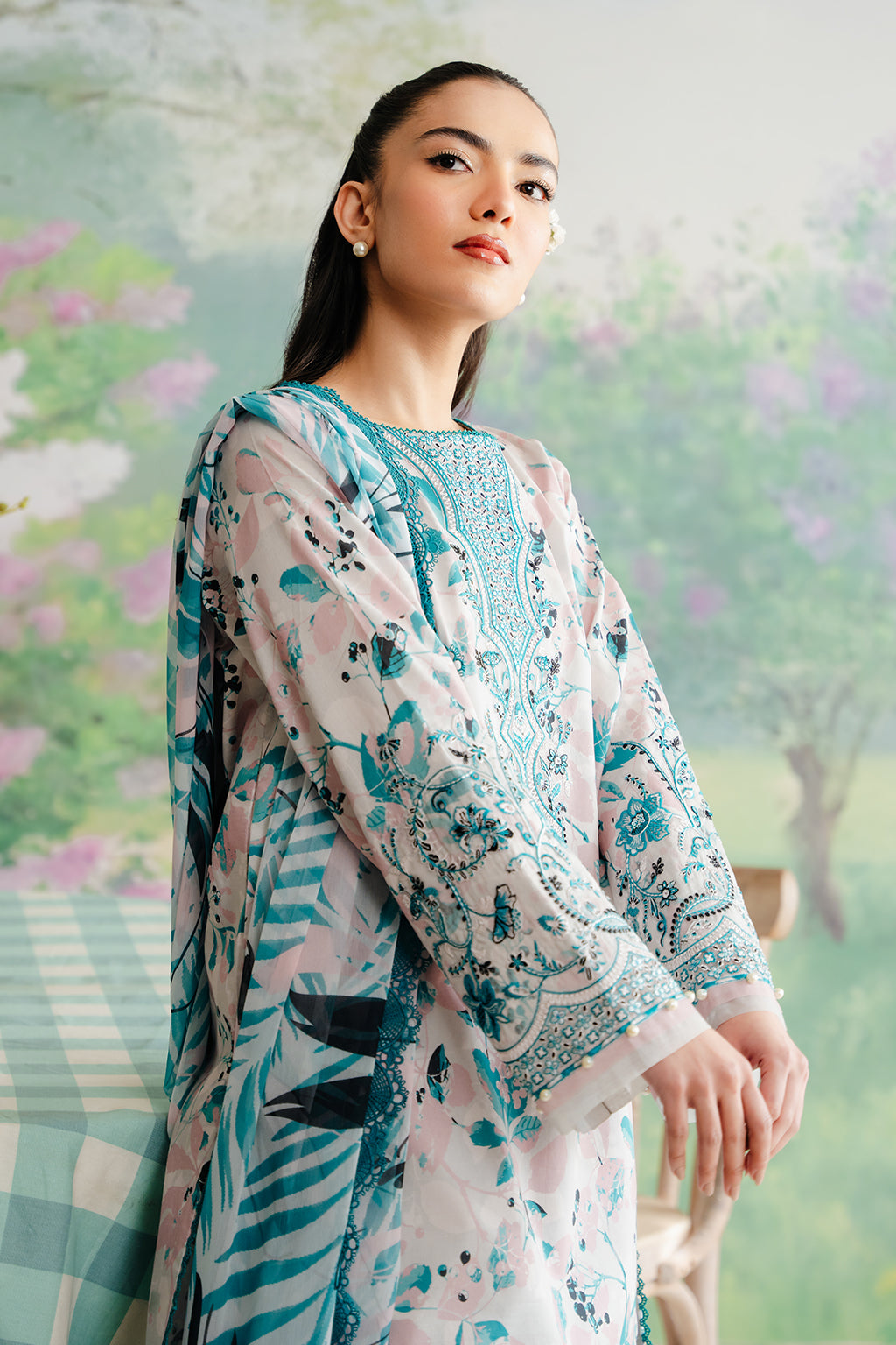 Afrozeh | The Floral Charm | Cashmere - Pakistani Dress - Maria Faisal