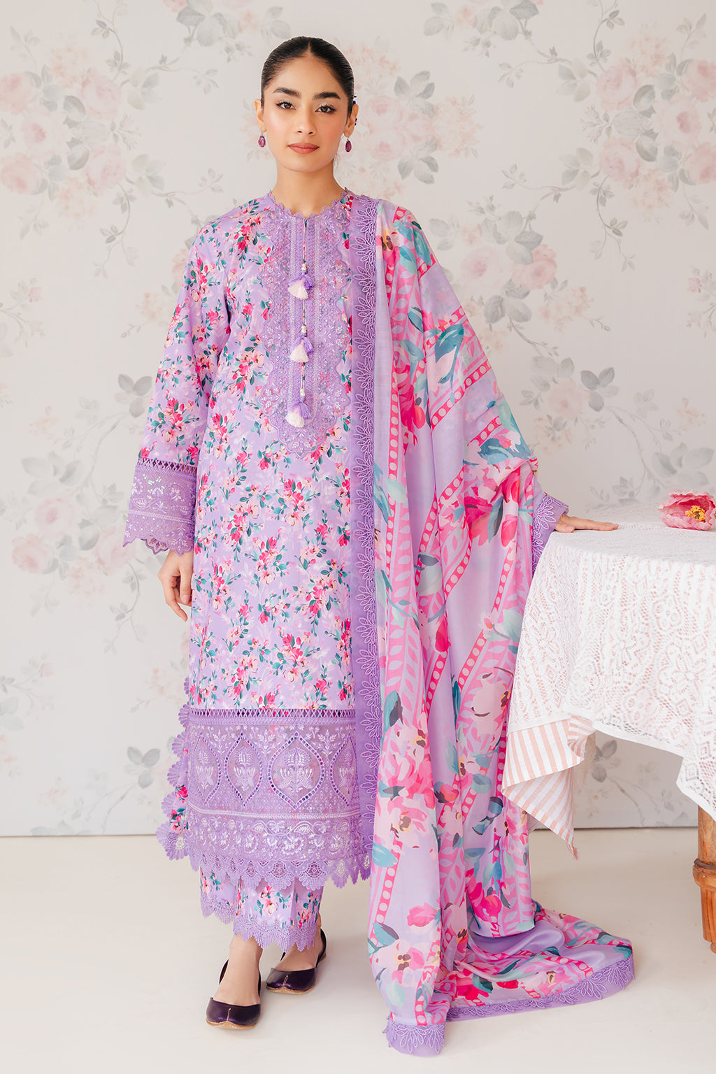 Afrozeh | The Floral Charm | Orchid - Pakistani Dress - Maria Faisal