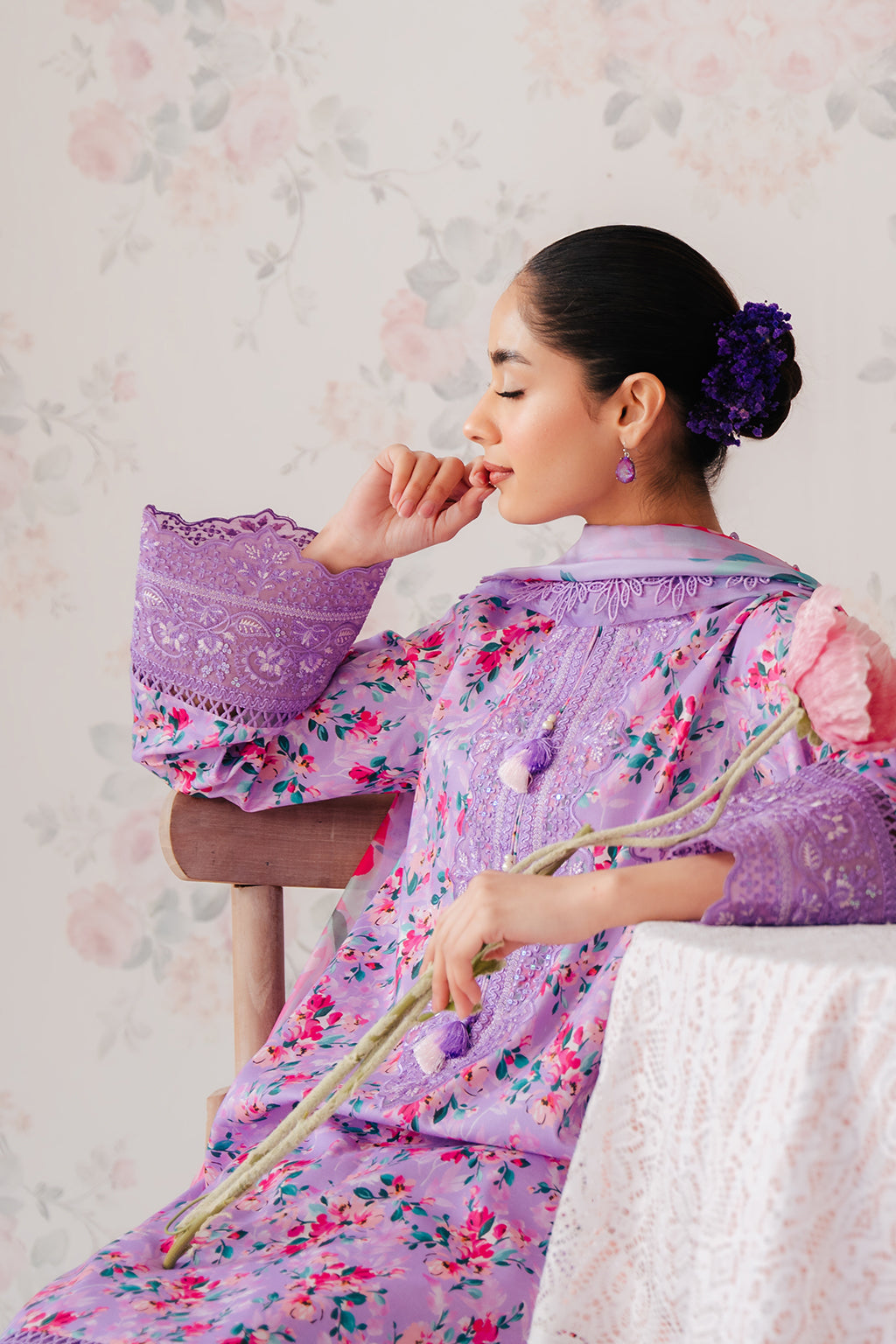 Afrozeh | The Floral Charm | Orchid - Pakistani Dress - Maria Faisal