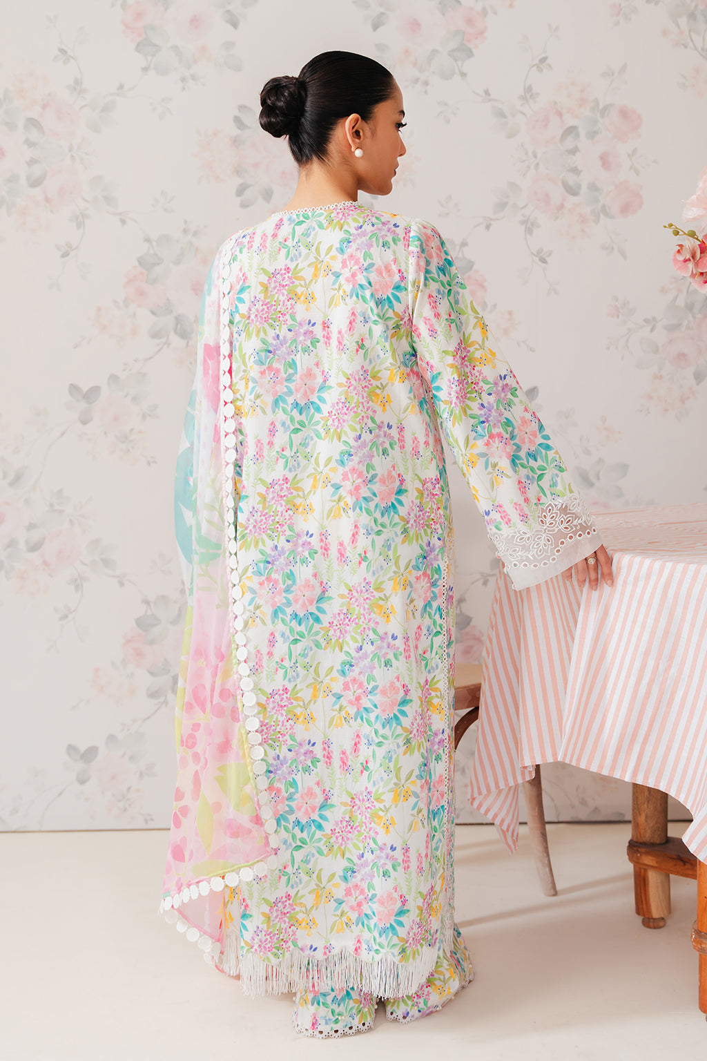 Afrozeh | The Floral Charm | Vanilla - Pakistani Dress - Maria Faisal