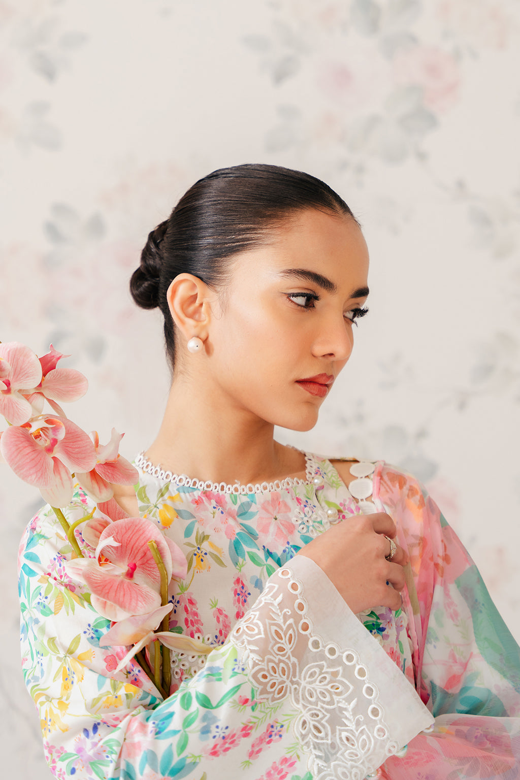 Afrozeh | The Floral Charm | Vanilla - Pakistani Dress - Maria Faisal