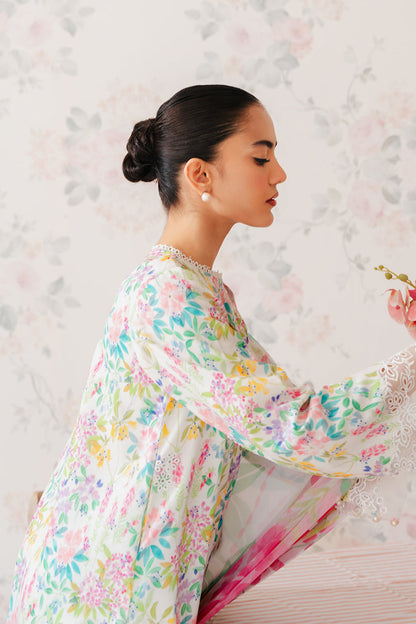 Afrozeh | The Floral Charm | Vanilla - Pakistani Dress - Maria Faisal