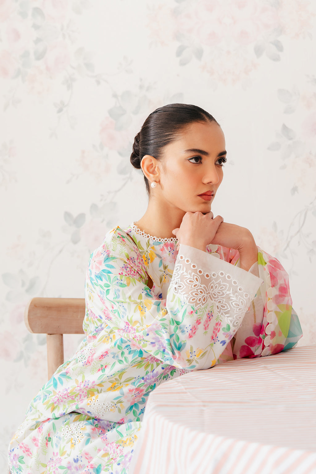 Afrozeh | The Floral Charm | Vanilla - Pakistani Dress - Maria Faisal