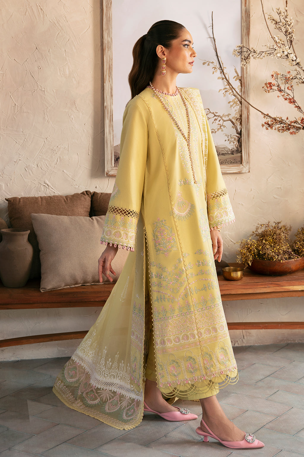 Afrozeh | Cascade Luxury Lawn 24 | Liana - Designer Suit - Maria Faisal
