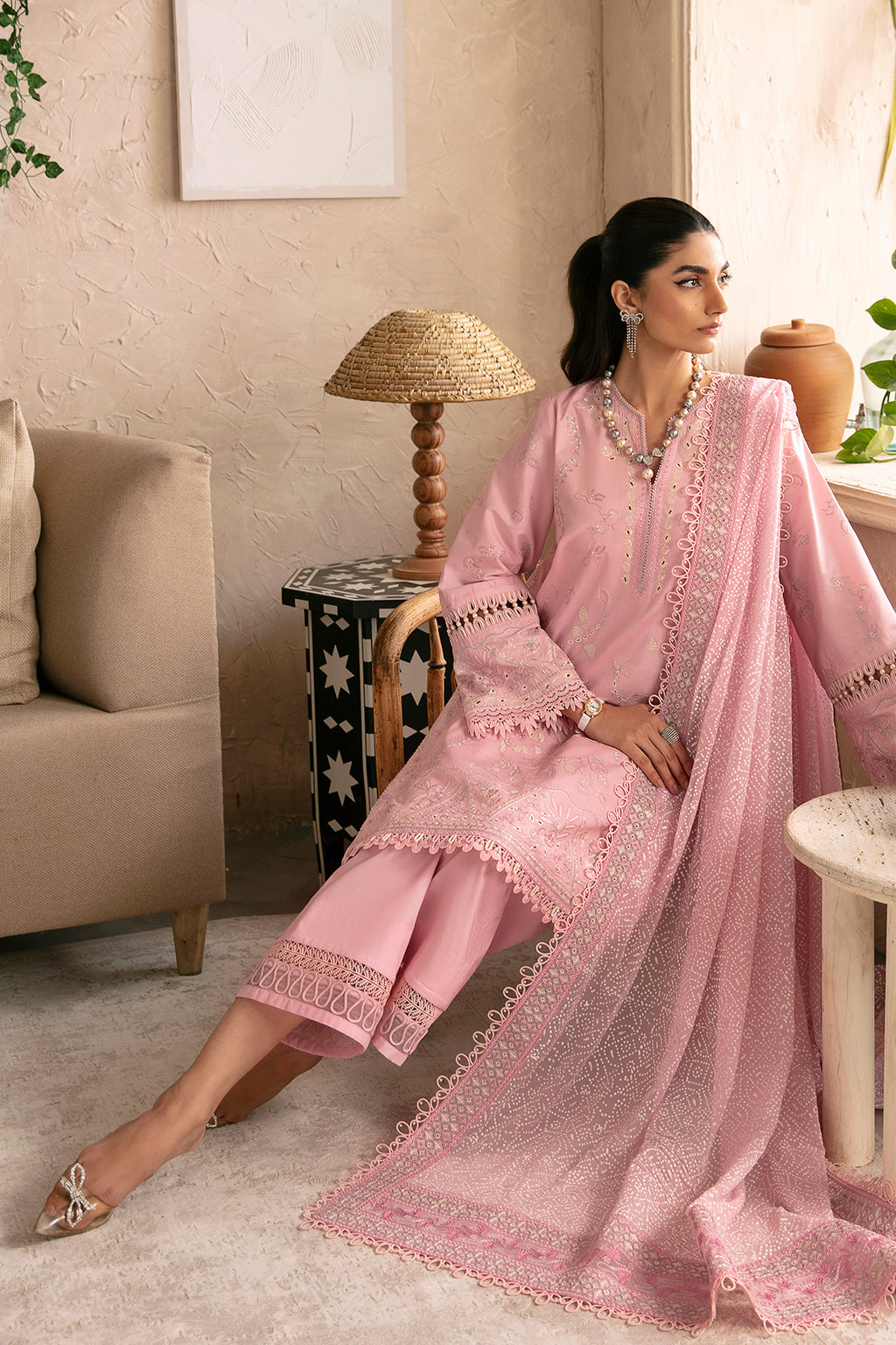 Afrozeh | Cascade Luxury Lawn 24 | Ella - Designer Suit - Maria Faisal