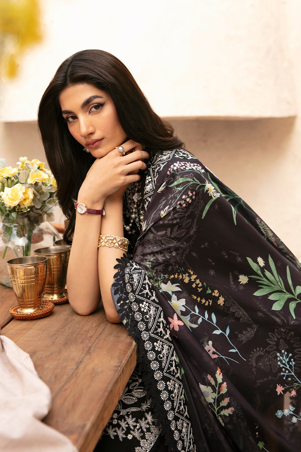 Afrozeh | Cascade Luxury Lawn 24 | Mila - Designer Suit - Maria Faisal