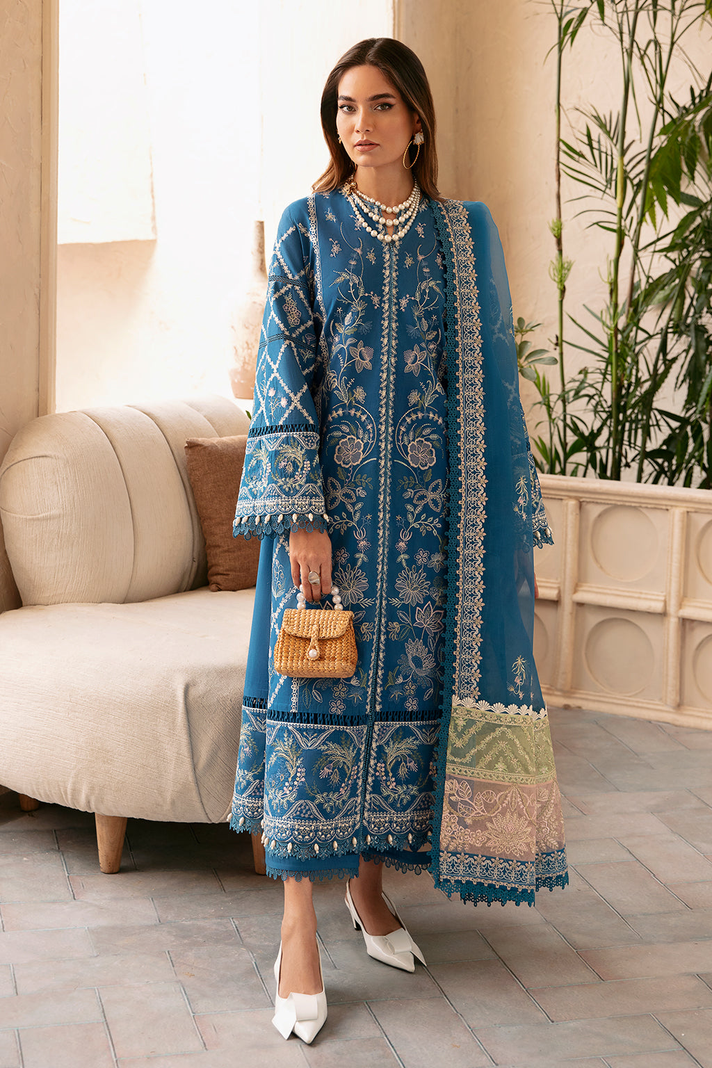 Afrozeh | Cascade Luxury Lawn 24 | Amelia - Designer Suit - Maria Faisal