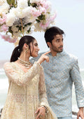 Afrozeh Dastangoi Wedding Formal'24 AROOHI - Lemon Pakistani Dress with intricate embroidery and embellishments. Shop elegant Asian dresses at Maria Faisal.