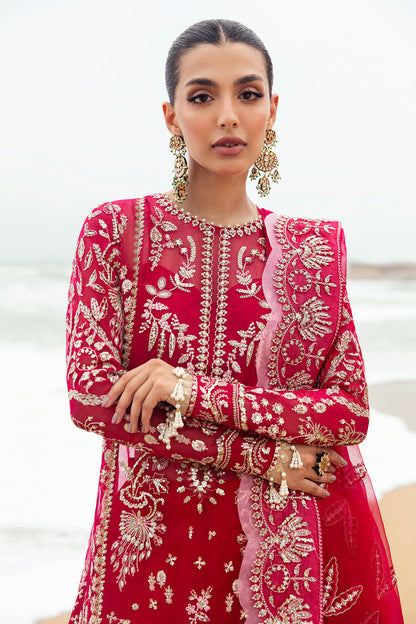 Afrozeh Dastangoi Wedding Formal'24 NAGEEN - Pinkish Red Pakistani Dress with intricate embroidery and embellishments. Shop elegant Asian dresses at Maria Faisal.