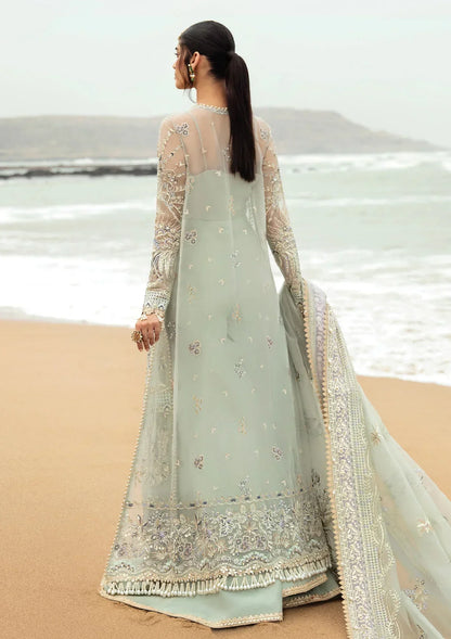 Afrozeh Dastangoi Wedding Formal'24 SHANZAY - Sea Green Pakistani Dress with intricate embroidery and embellishments. Shop elegant Asian dresses at Maria Faisal.