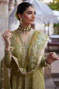 Afrozeh Dastangoi Wedding Formals Shehnaz – Green Pakistani Dress with intricate embroidery and embellishments. Shop elegant Asian dresses at Maria Faisal.