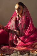 Afrozeh Divani Silk Edit 24 Shabana – Burgundy Pakistani Dress with intricate embroidery and embellishments. Shop elegant Asian dresses at Maria Faisal.
