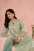 Afrozeh Floral Charm 25 Leonora – Apple Green Pakistani Dress with intricate embroidery and embellishments. Shop elegant Asian dresses at Maria Faisal.