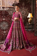 Afrozeh Hayat Wedding Formals 23 Abir– Magenta Pakistani Dress with intricate embroidery and embellishments. Shop elegant Asian dresses at Maria Faisal.