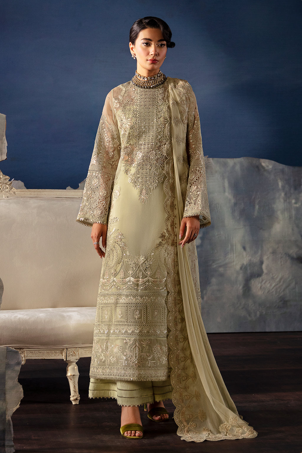 Afrozeh | La Fuchsia Festive 24 | Zelena - Pakistani Dress - Maria Faisal