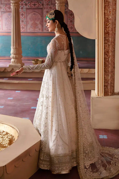 Afrozeh Hayat Wedding Formals 23 Khazina – Off White Pakistani Dress with intricate embroidery and embellishments. Shop elegant Asian dresses at Maria Faisal.