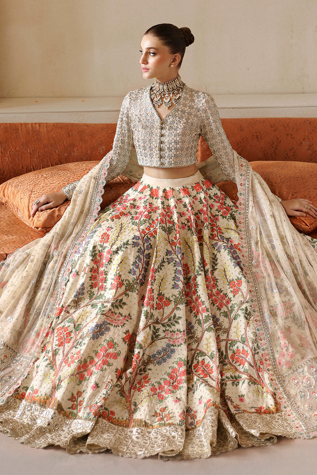 Afrozeh Shehnai Wedding Formals 24 Gulnar - Off White Pakistani Dress with intricate embroidery and embellishments. Shop elegant Asian dresses at Maria Faisal.