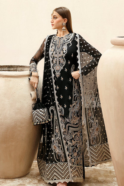 Afrozeh Shehnai Wedding Formals 24 Reshma - Black Pakistani Dress with intricate embroidery and embellishments. Shop elegant Asian dresses at Maria Faisal.
