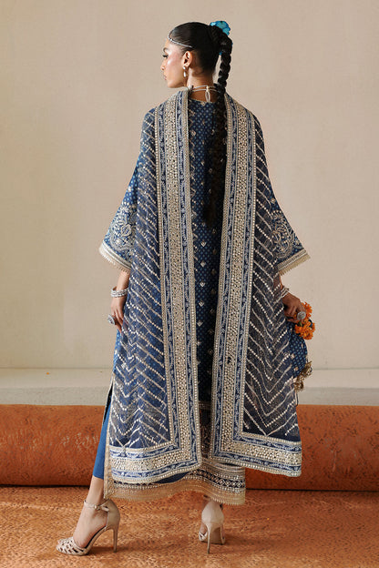 Afrozeh Shehnai Wedding Formals 24 Rukhsana - Blue Pakistani Dress with intricate embroidery and embellishments. Shop elegant Asian dresses at Maria Faisal.