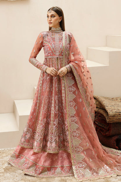 Afrozeh Shehnai Wedding Formals 24 Shahpara - Tea Pink Pakistani Dress with intricate embroidery and embellishments. Shop elegant Asian dresses at Maria Faisal.