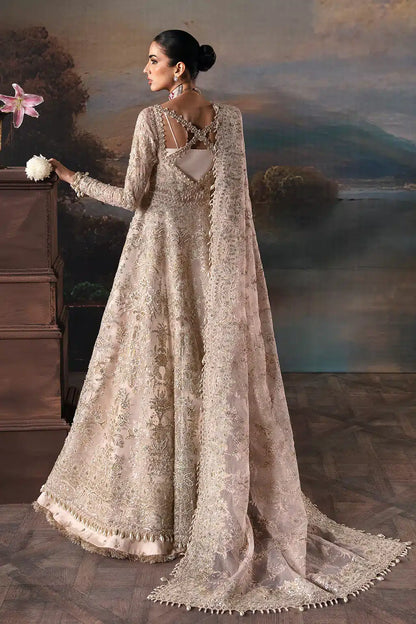 Afrozeh The Brides Edit 23 Clara – Pink Pakistani Bridal Dress with intricate embroidery and embellishments. Shop elegant Asian dresses at Maria Faisal.