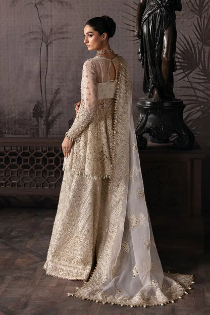 Afrozeh The Brides Edit 23 Helena – Off White Pakistani Bridal Dress with intricate embroidery and embellishments. Shop elegant Asian dresses at Maria Faisal.