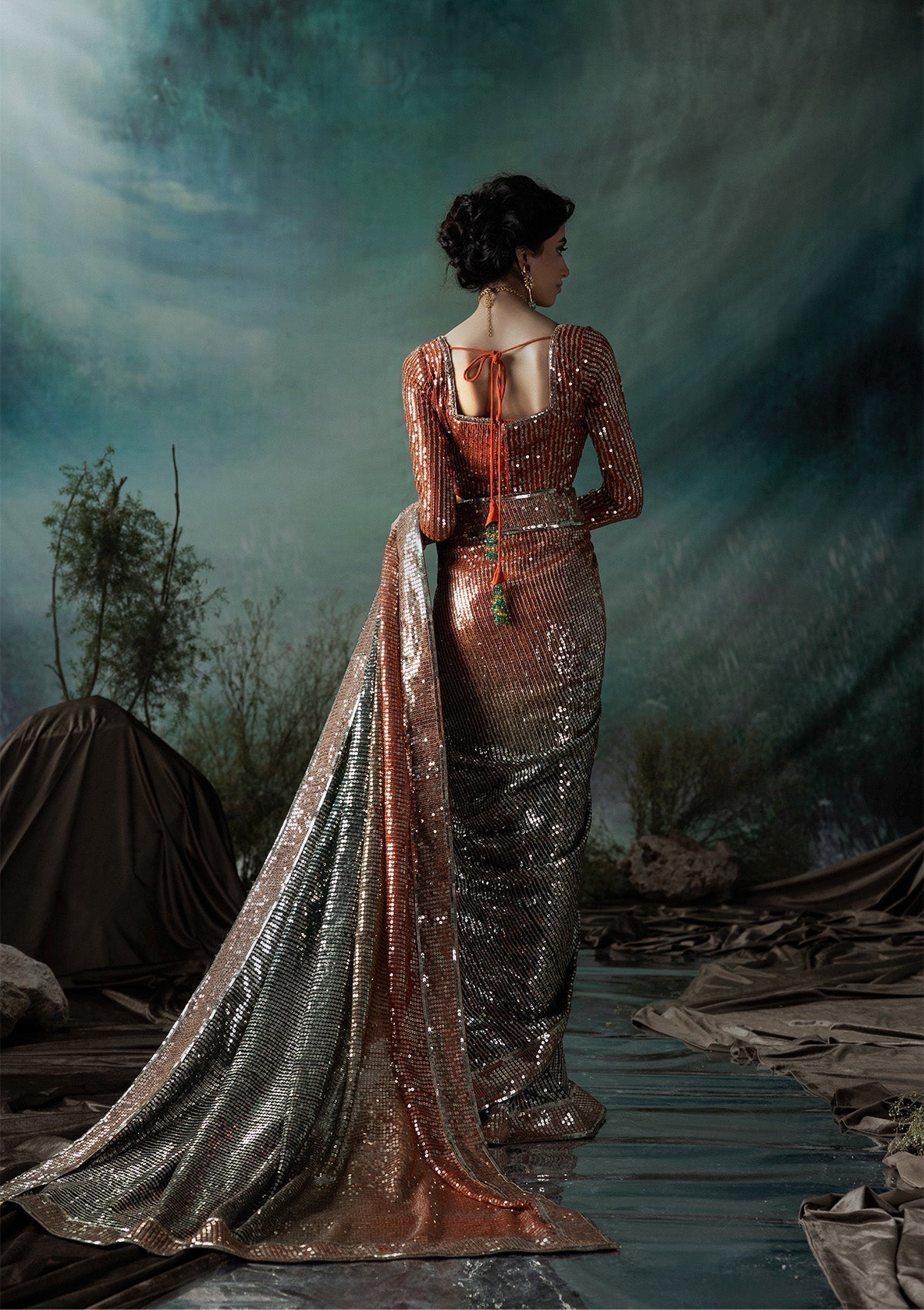 Aik Atelier | Sari Edit 2024 | SARI EDIT '24 VOL. 1 - LOOK 02 - Designer Dress with Intricate embroidery and embellishments. Shop elegent wedding dress at Maria Faisal.
