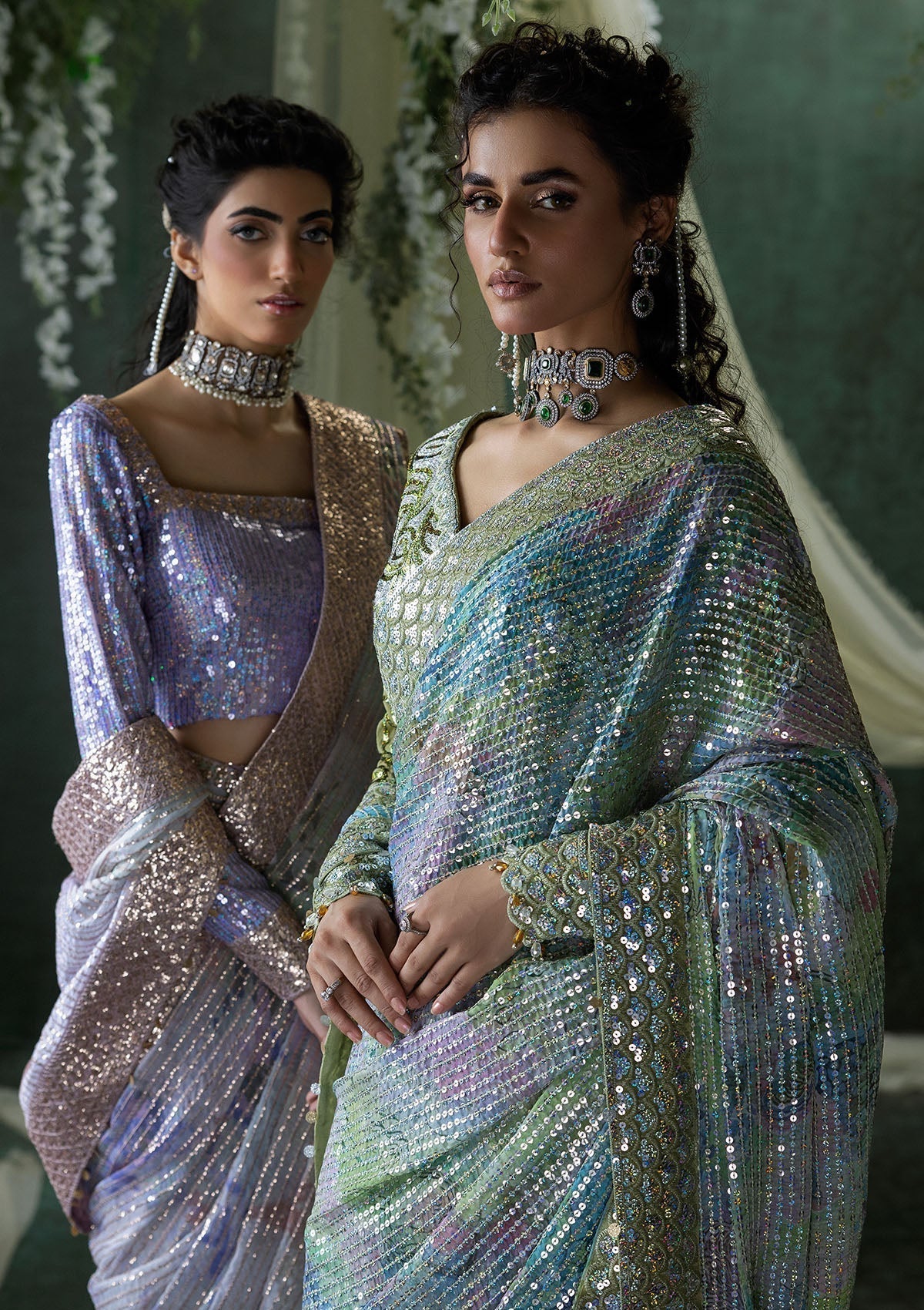 Aik Atelier | Sari Edit 2024 | SARI EDIT '24 VOL. 1 - LOOK 06 - Designer Dress with Intricate embroidery and embellishments. Shop elegent wedding dress at Maria Faisal.