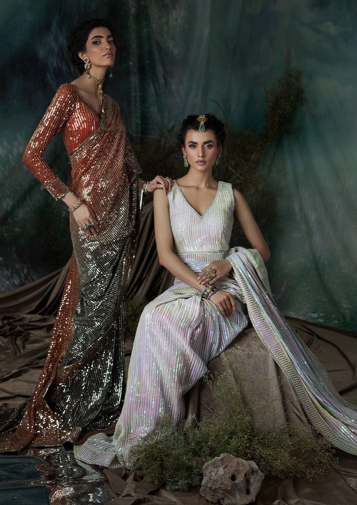 Aik Atelier | Sari Edit 2024 | SARI EDIT '24 VOL. 1 - LOOK 02 - Designer Dress with Intricate embroidery and embellishments. Shop elegent wedding dress at Maria Faisal.