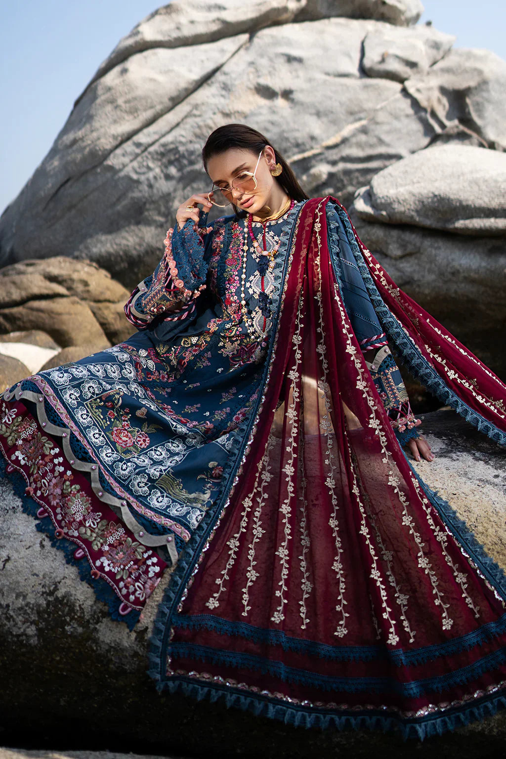 AJR Couture | Alif Signature Luxury Lawn 24 | Ayra - Pakistani Designer Dress - Maria Faisal