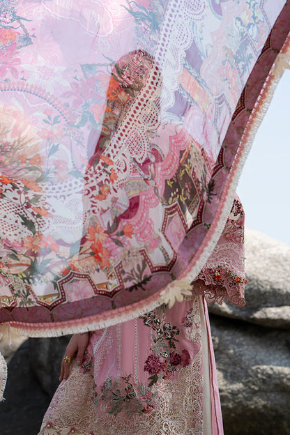 AJR Couture | Alif Signature Luxury Lawn 24 | Rosy - Pakistani Designer Dress - Maria Faisal