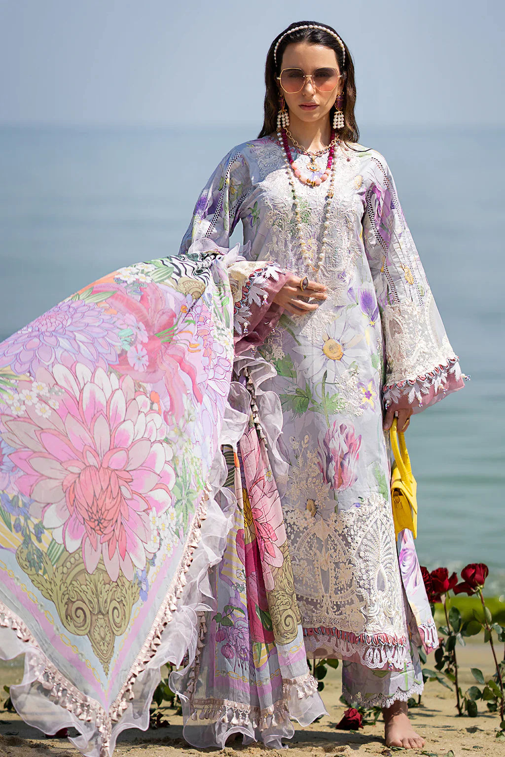 AJR Couture | Alif Signature Luxury Lawn 24 | Lyra - Pakistani Designer Dress - Maria Faisal