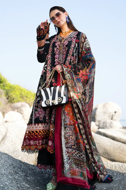 AJR Couture | Alif Signature Luxury Lawn 24 | Noir - Pakistani Designer Dress - Maria Faisal