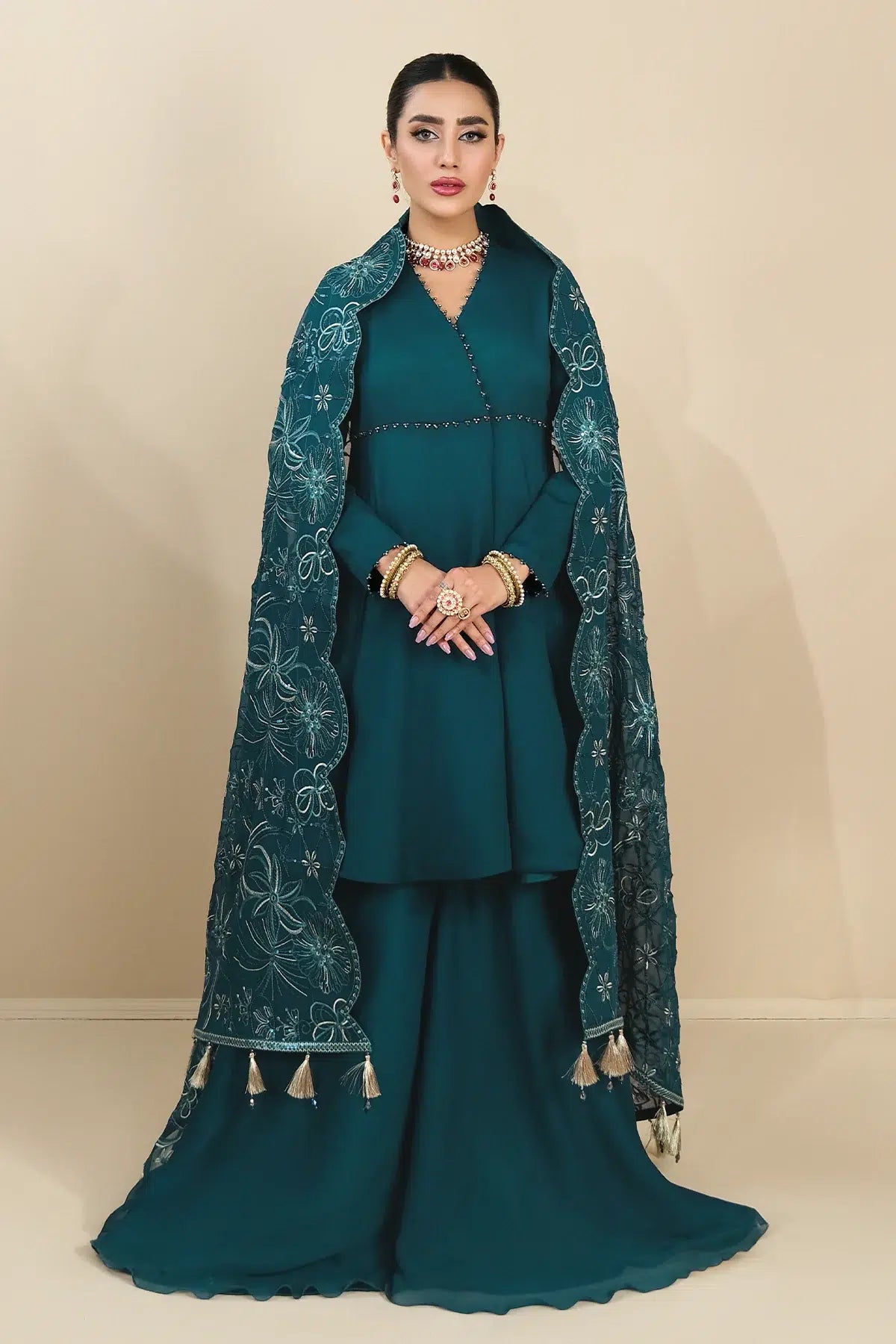 Alizeh | Formals Collection | Sea Green Peplum 3 piece - RTW1015