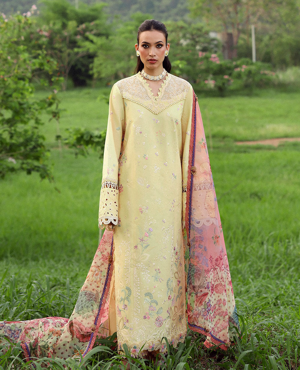 Republic Womenswear | Lilas Lawn 26 | Amris - Luxury Dress - available at Maria Faisal in UK and USA.