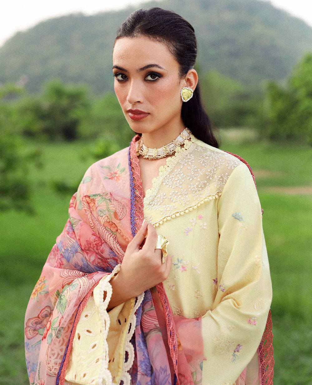 Republic Womenswear | Lilas Lawn 26 | Amris - Luxury Dress - available at Maria Faisal in UK and USA.