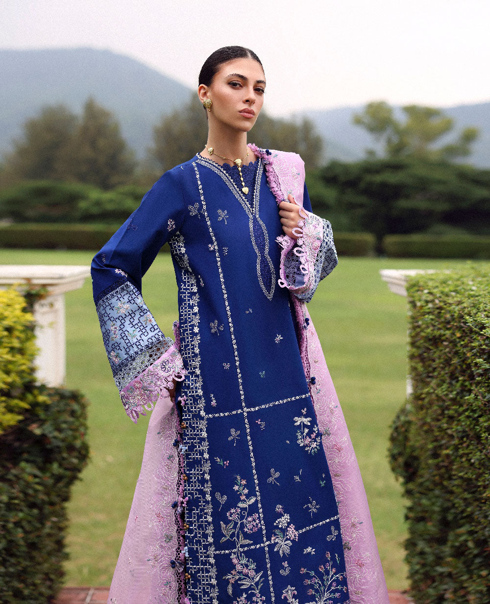 Republic Womenswear | Lilas Lawn 26 | Aria - Luxury Dress - available at Maria Faisal in UK and USA.