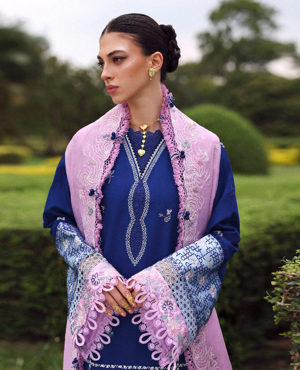 Republic Womenswear | Lilas Lawn 26 | Aria - Luxury Dress - available at Maria Faisal in UK and USA.