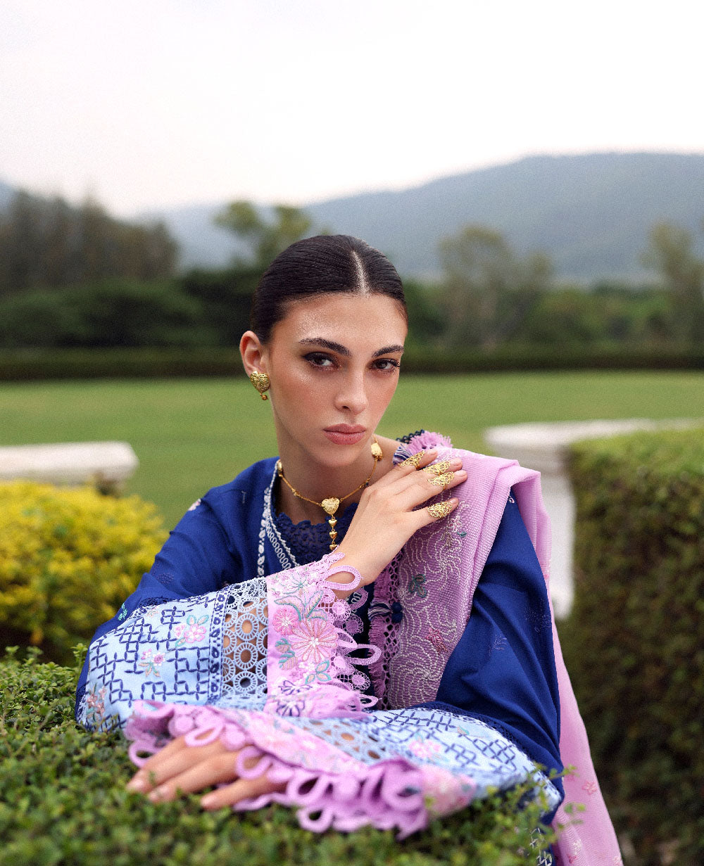 Republic Womenswear | Lilas Lawn 26 | Aria - Luxury Dress - available at Maria Faisal in UK and USA.