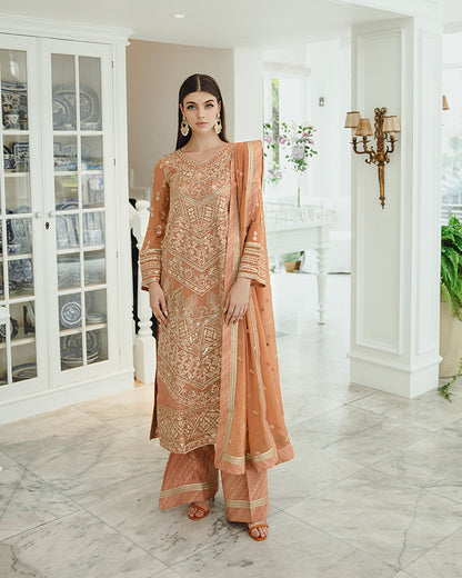 Maryum n Maria | Freesia Ariya Formals | SW23-505 - Rosy Brown - Parisa - Formal - Maria Faisal