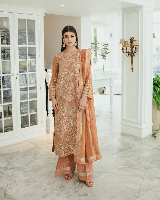 Maryum n Maria | Freesia Ariya Formals | SW23-505 - Rosy Brown - Parisa - Formal - Maria Faisal