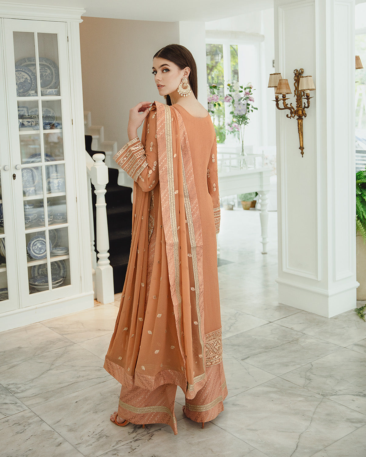 Maryum n Maria | Freesia Ariya Formals | SW23-505 - Rosy Brown - Parisa - Formal - Maria Faisal