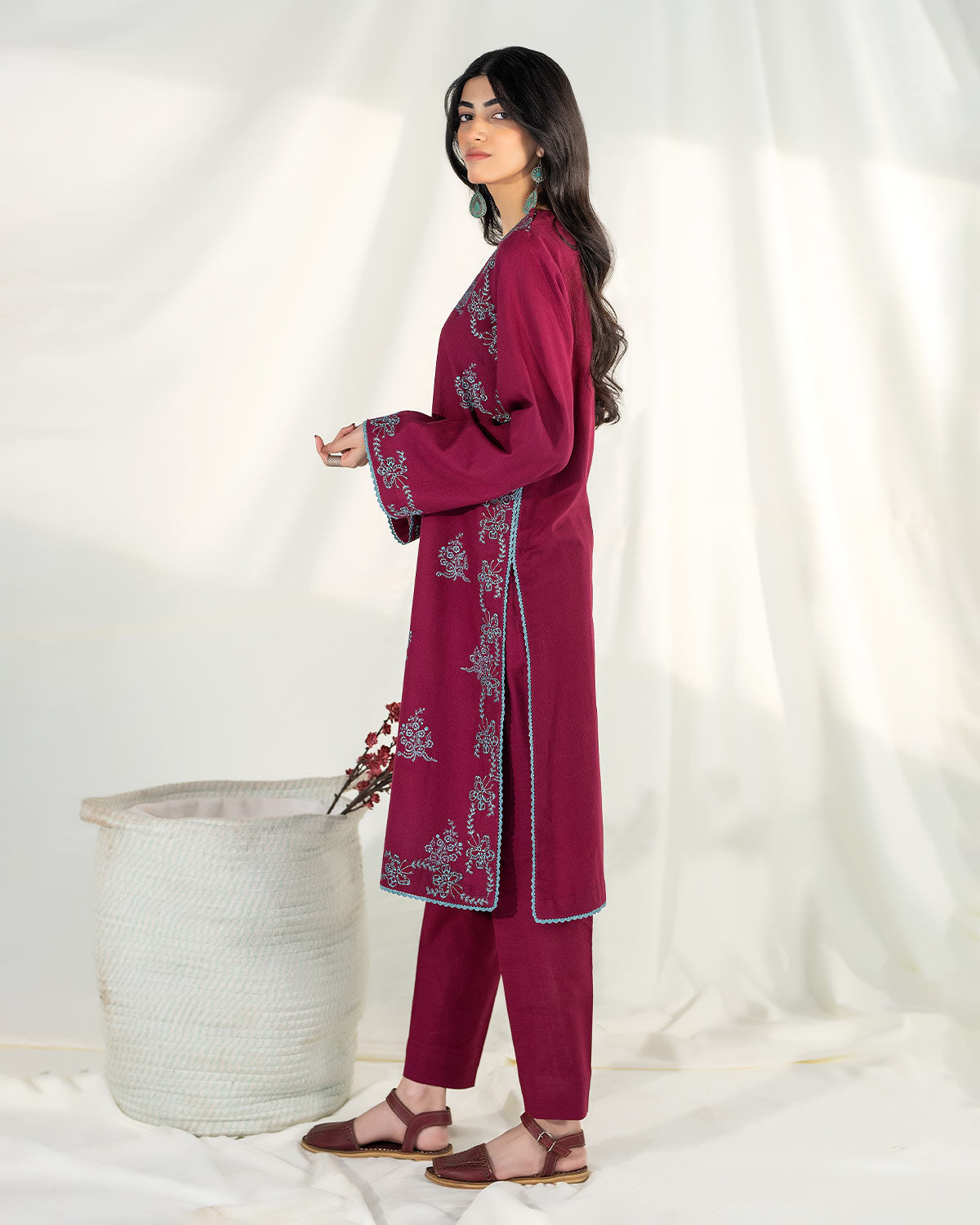 Zevk | Winter Flavour | BEETROOT - Designer Dress with Intricate embroidery and embellishments. Shop elegent wedding dress at Maria Faisal.