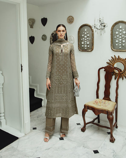 Maryum n Maria | Freesia Ariya Formals | SW23-504 - Umber - Zarin - Ladies Clothes - Maria Faisal
