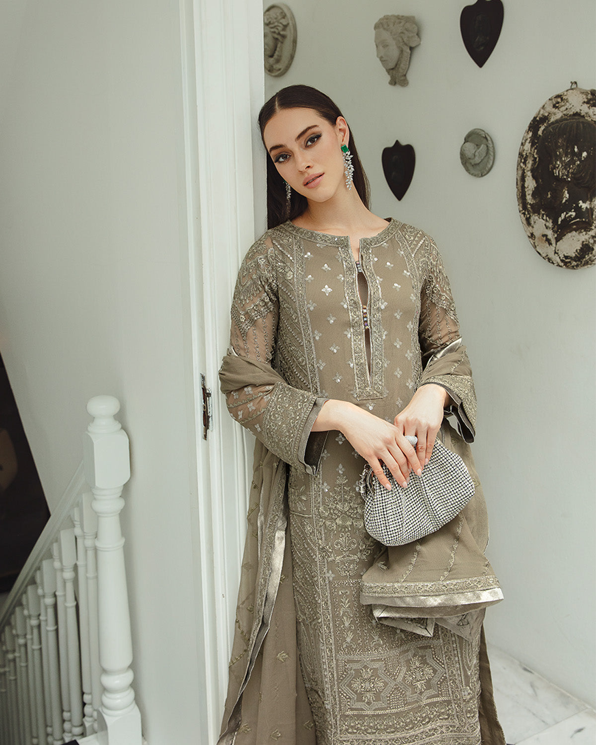 Maryum n Maria | Freesia Ariya Formals | SW23-504 - Umber - Zarin - Ladies Clothes - Maria Faisal